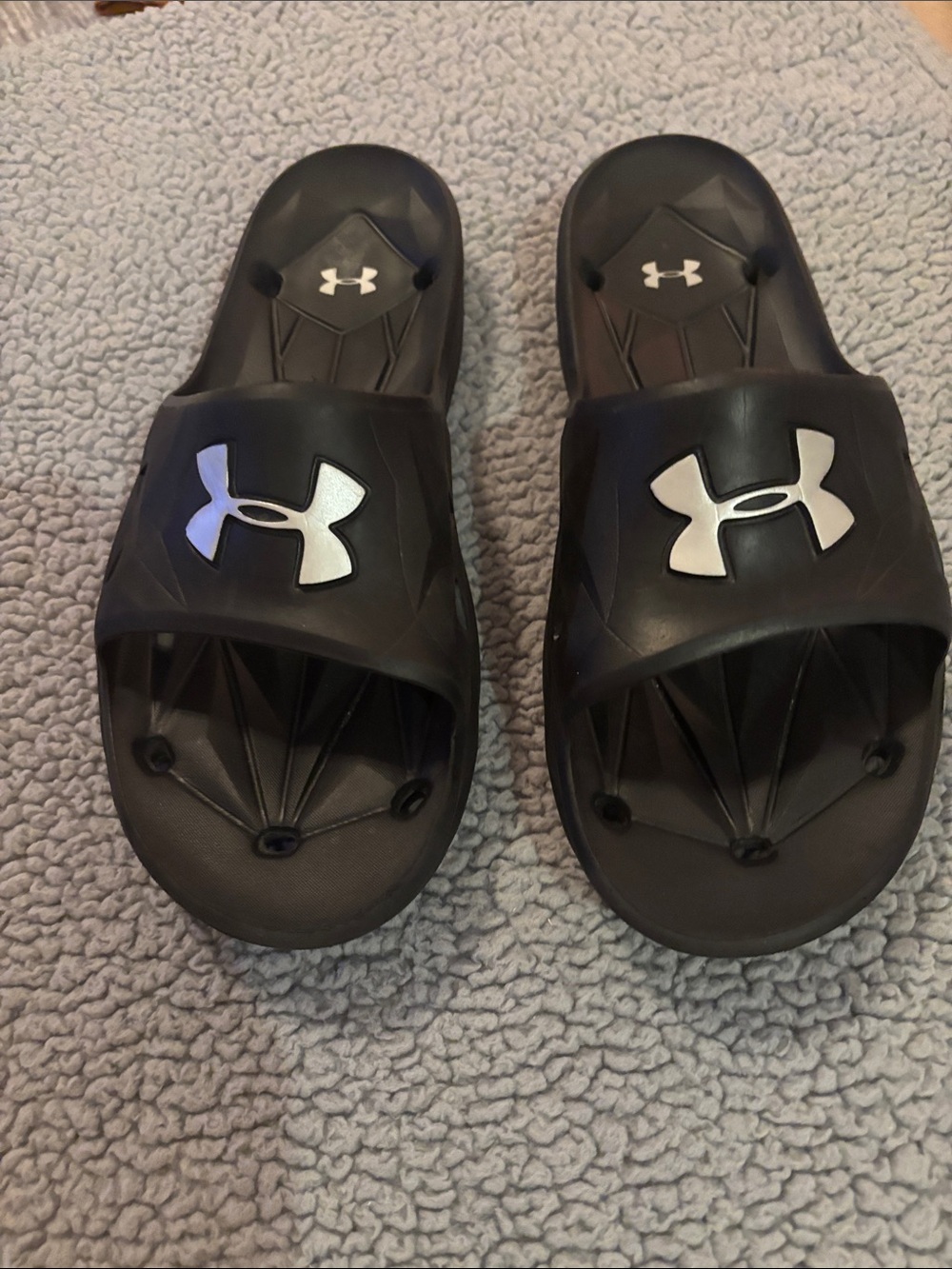 Under Armour Kids Black Slide Sandals with White Logo